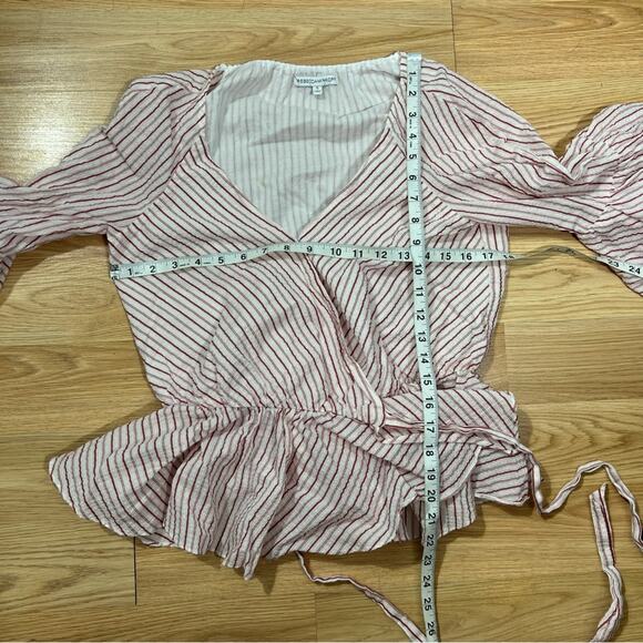 Rebecca Minkoff Melly Striped Bell Sleeve Wrap Top Size Small - Picture 7 of 11